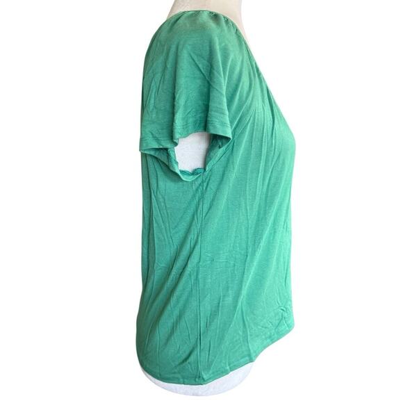 ModCloth Top Women's Vneck Green Small S/S M4402074 Stretch Casual Granolagirl - Picture 4 of 10